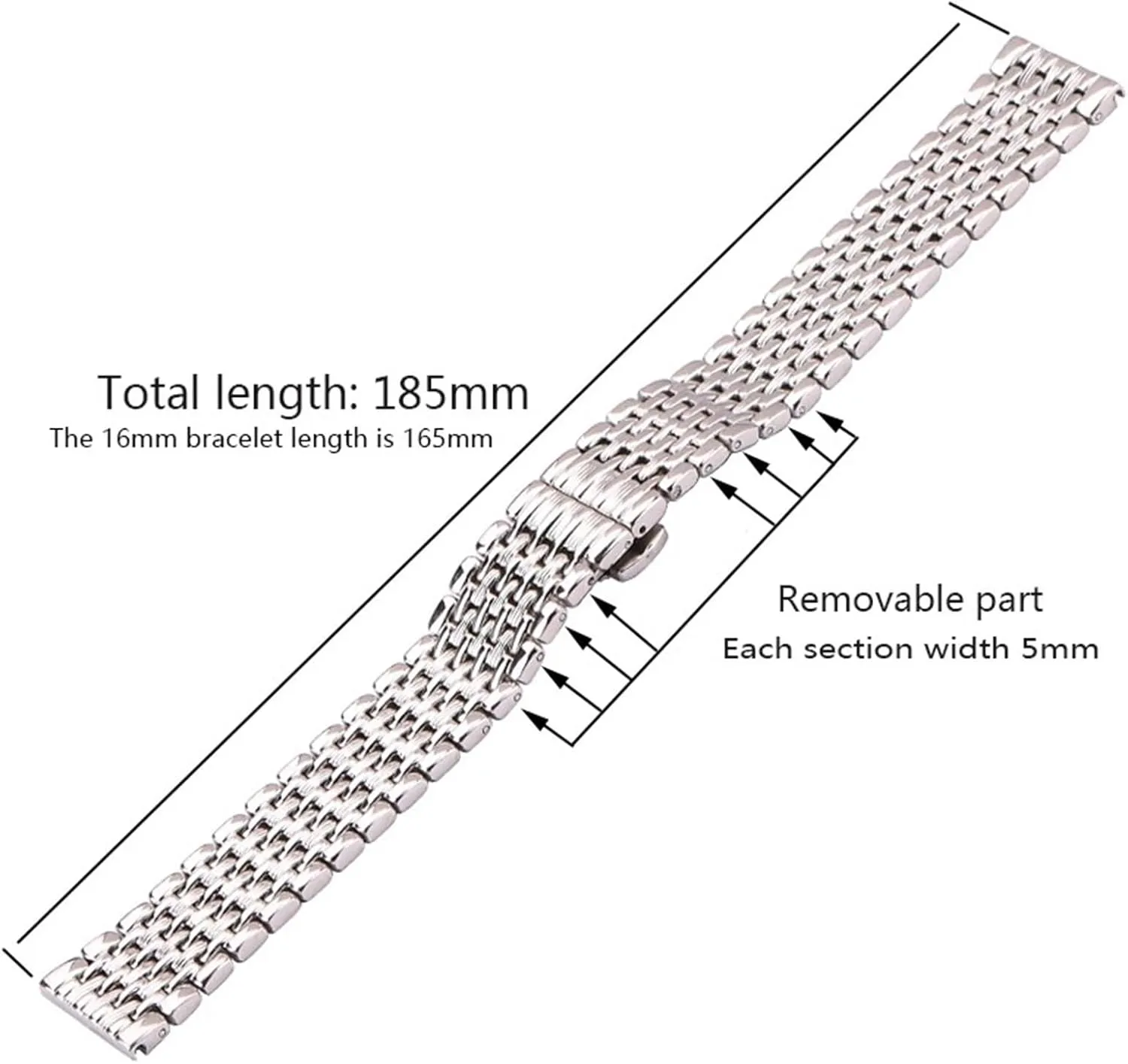 Bracelet 16mm 18mm 20mm 22mm Silver Stainless Steel Watchbands Women Men Solid Wrist Oregon Watch Strap Accessories Watch 