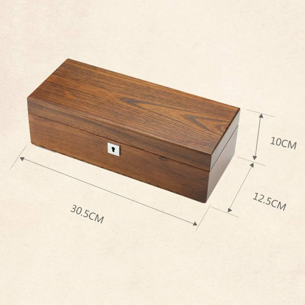 Bracelet Collections Cases Organiser 5-Slot Watch Display Storage Box immeasurably beau Wood 5 Brown/Beige Soft Removal Cushions Metal Clasp Closure Showcase Jewellery 