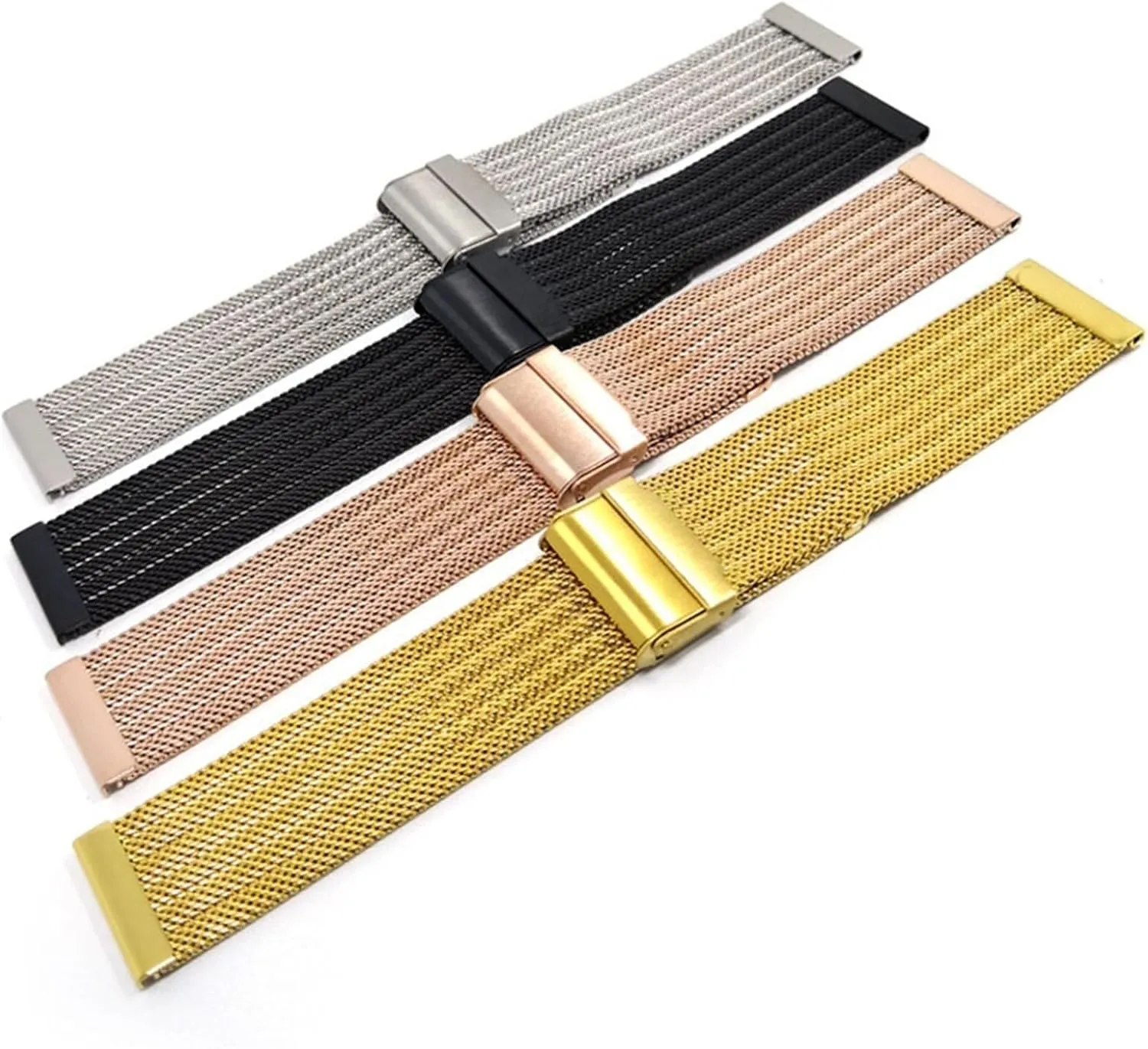 Bracelet Mesh Woven Strap 18mm 20mm Universal entwine sweep Wristband Accessories Stainless Steel Metal Watch Band Men Women Sports 