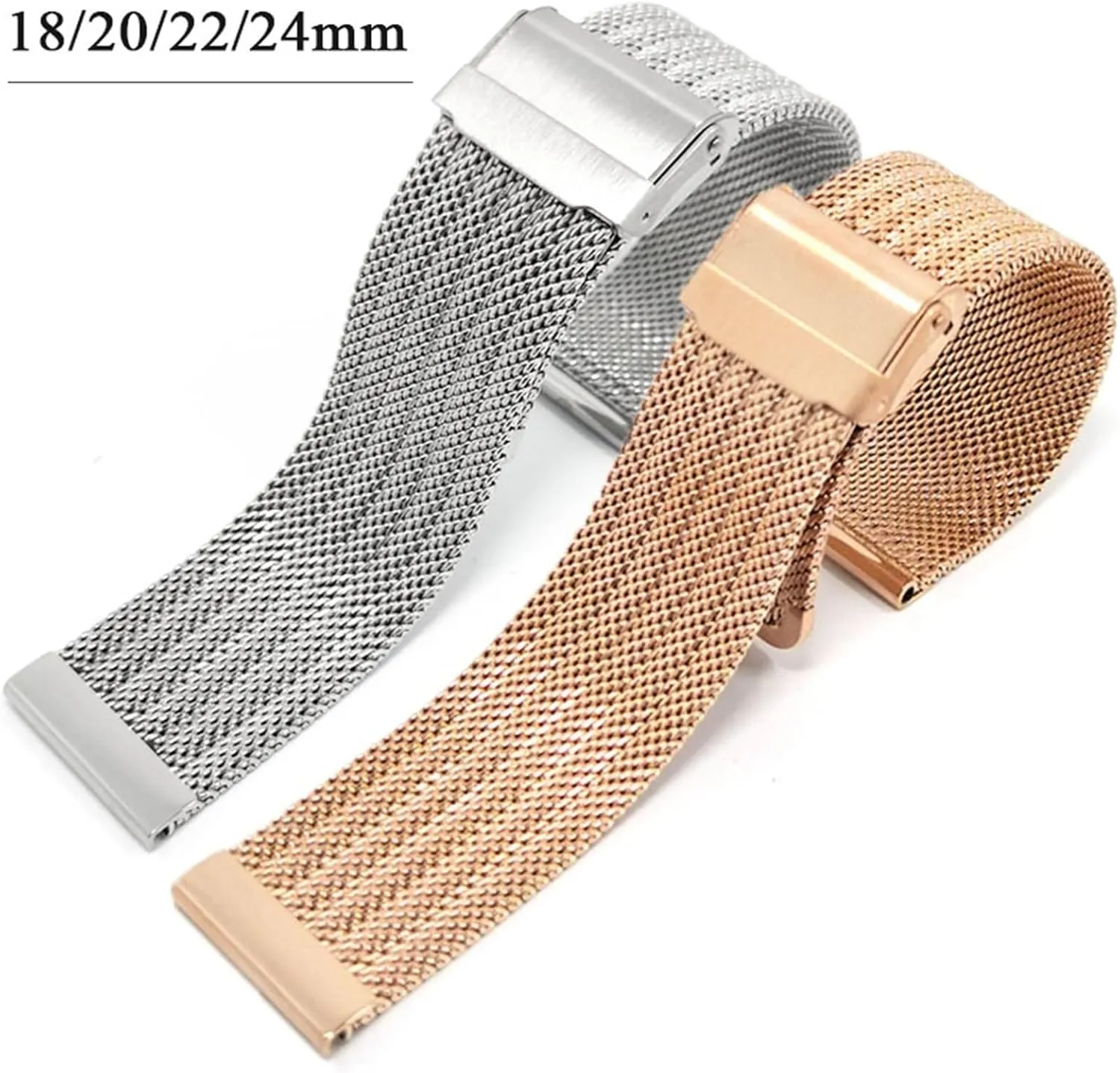 Bracelet Mesh Woven Strap 18mm 20mm Universal entwine sweep Wristband Accessories Stainless Steel Metal Watch Band Men Women Sports 