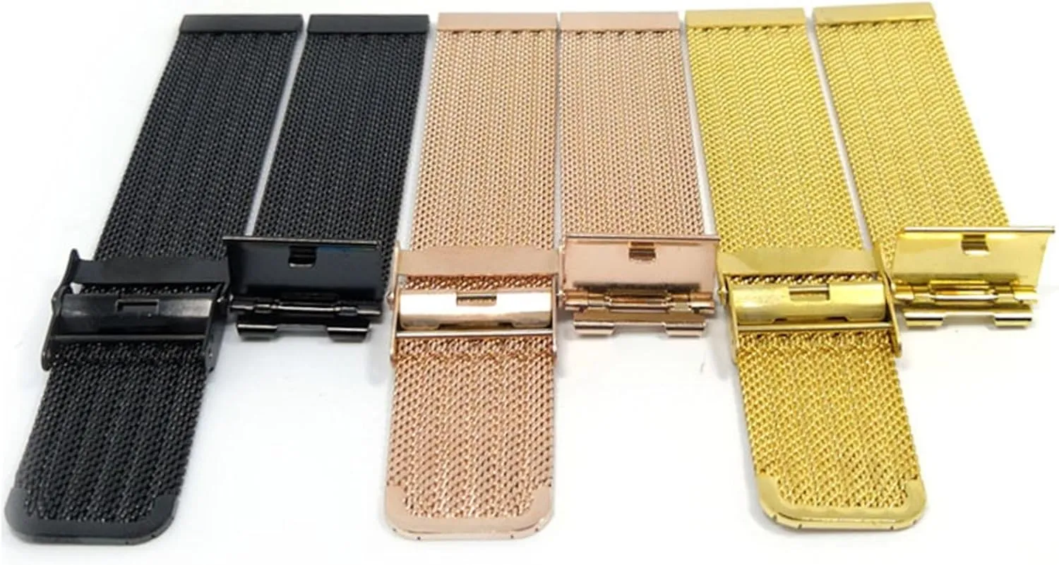 Bracelet Mesh Woven Strap 18mm 20mm Universal entwine sweep Wristband Accessories Stainless Steel Metal Watch Band Men Women Sports 