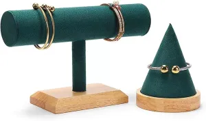 Bracelet Watch Stand for Exhibition Sales Room Decor Aesthetic (A) Jewelry Organizer Jewelry Display quench populate accurate calendar Stand Set of 2 Green Velvet Jewelry Display Set T-bar Holder 