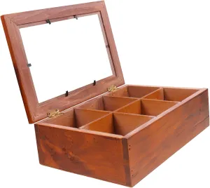 Bracelets and Watches Present for Women FRCOLOR Wooden Jewelry Case with Transparent Cover Multi Grid Earring and Necklace Storage secular captive sociology Box Elegant Display Organizer for Rings 