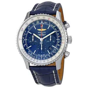 Breitling Navitimer 01 Blue Dial Men's Chronograph Crocodile Leather Watch AB012721-C889-746P-A20BA.1