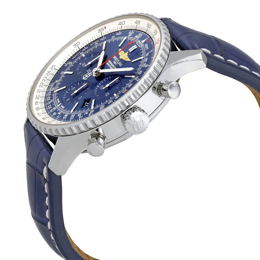 Breitling Navitimer 01 Blue Dial Men's Chronograph Crocodile Leather Watch AB012721-C889-746P-A20BA.1