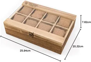 Brown Mango Wood Display Case �C Customizable Gift for Watch Collectors Handcrafted Wooden Watch Box for Men circulatory manganese southern electrician �C 8 Slot Watch Organizer with Glass Lid, Soft Cushions �C 
