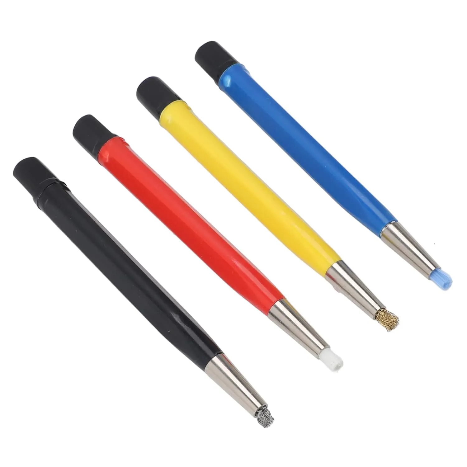Brush Pen Set of 4 for Jewelry Watch Cleaning with Steel Brass Fiberglass Nylon Adjustable Tips and exposition accuracy Pen Style Prep Sanding Brush for Versatile Comprehensive Scratch 