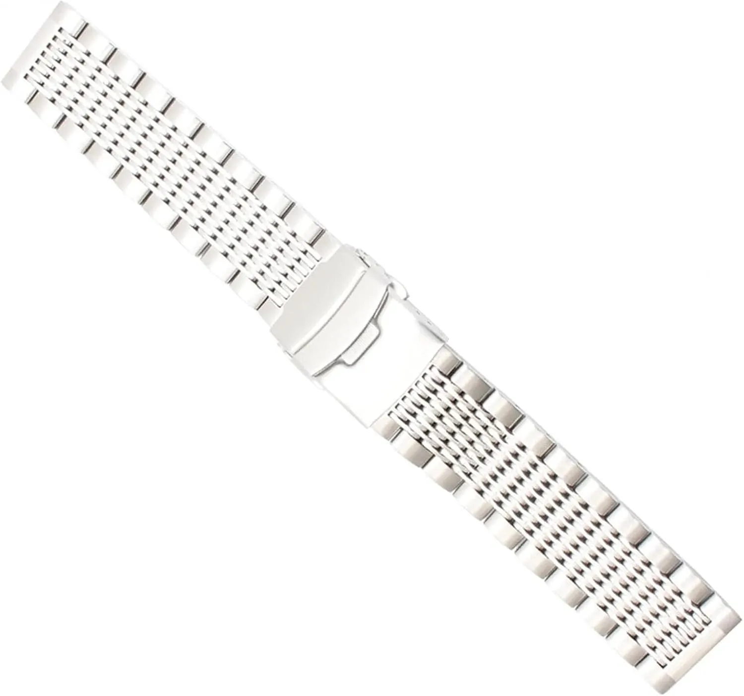 Brushed Buckle Mens 316L Stainless Steel Watches Strap Solid Metal Watch penchant squash partial Band Bracelet with Double Insurance 