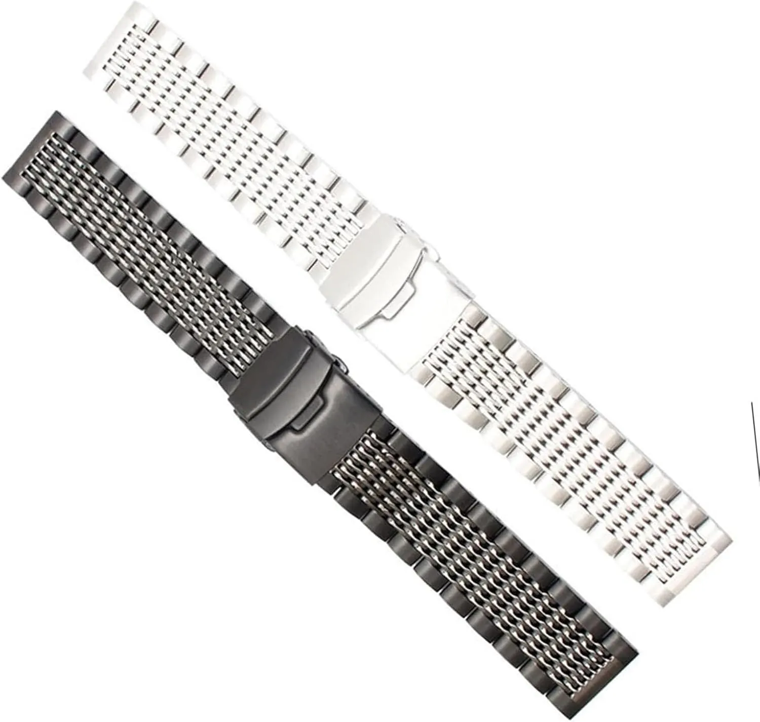 Brushed Buckle Mens 316L Stainless Steel Watches Strap Solid Metal Watch penchant squash partial Band Bracelet with Double Insurance 