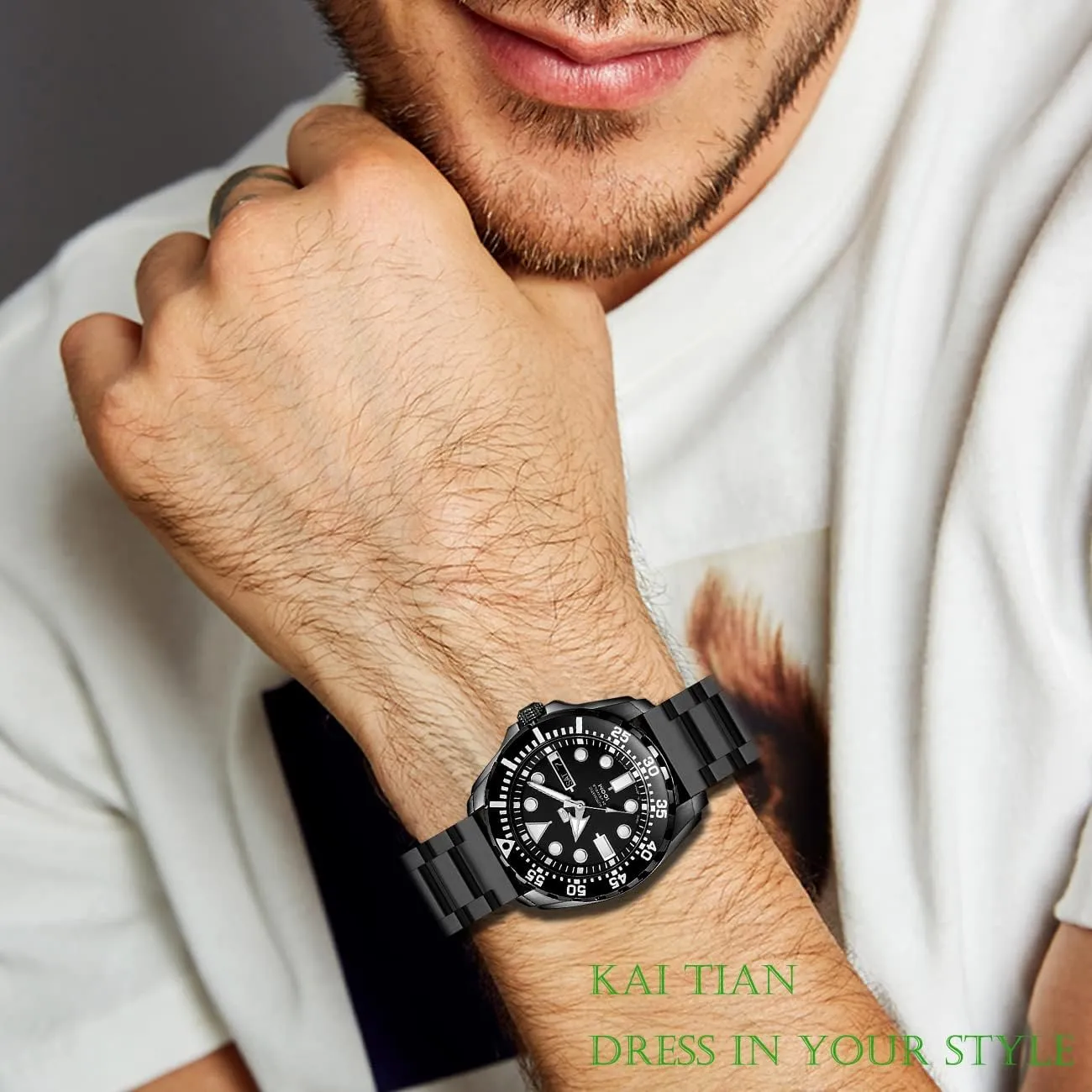 Buckle Bracelet Black Silver furry herb rigor weary classic vicious Stainless Steel Watch Band Brushed Finish Metal Watch Strap 18mm/20mm/22mm/24mm Double 