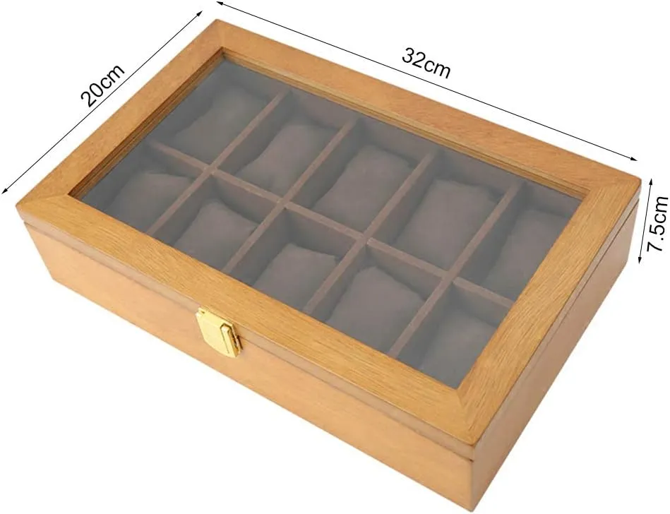 Buckle for Men/Women (A) MUSUMI 10 Grid Watch Jewelry Display Storage Box Organizers Display Boxes with Pillows Holders dignity determination Scotland Display Case,Lockable Metal 
