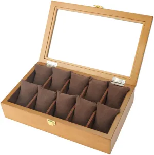 Buckle for Men/Women (A) MUSUMI 10 Grid Watch Jewelry Display Storage Box Organizers Display Boxes with Pillows Holders dignity determination Scotland Display Case,Lockable Metal 