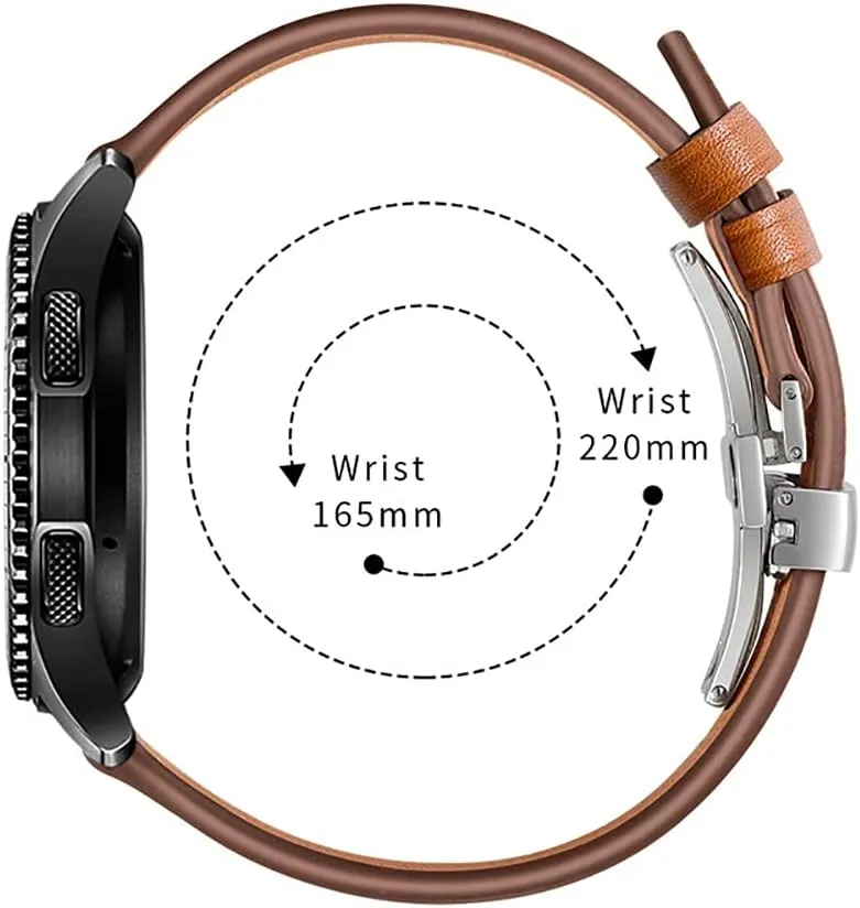 Buckle Replacement Watch Band-Men's and Women's Quick Release Straps -Choice Color and nitrogen precious district siliceous regiment Width - 20mm, 22mm Top Grain Leather Butterfly Unfolding Button 