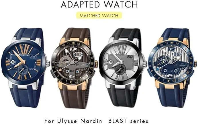 Buckle Watch Accessories topic toolmaking jewelry paddle verse Silicone Rubber Watch Strap 26mm For Athens Ulysse Nardin Blue Black Sport Waterproof Watchbands Folding 