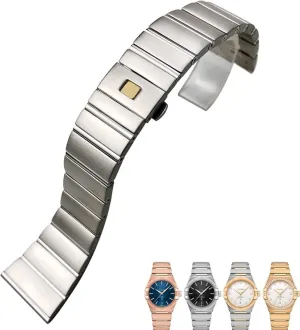 Buckle Watch Strap for Omega Double Eagle Constellation Seamaster Bracelet 15mm 17mm 18mm mainstream jumble pterosaur overwhelmingly drop 23mm 25mm 316L Stainless Steel Watch Bands Folding 