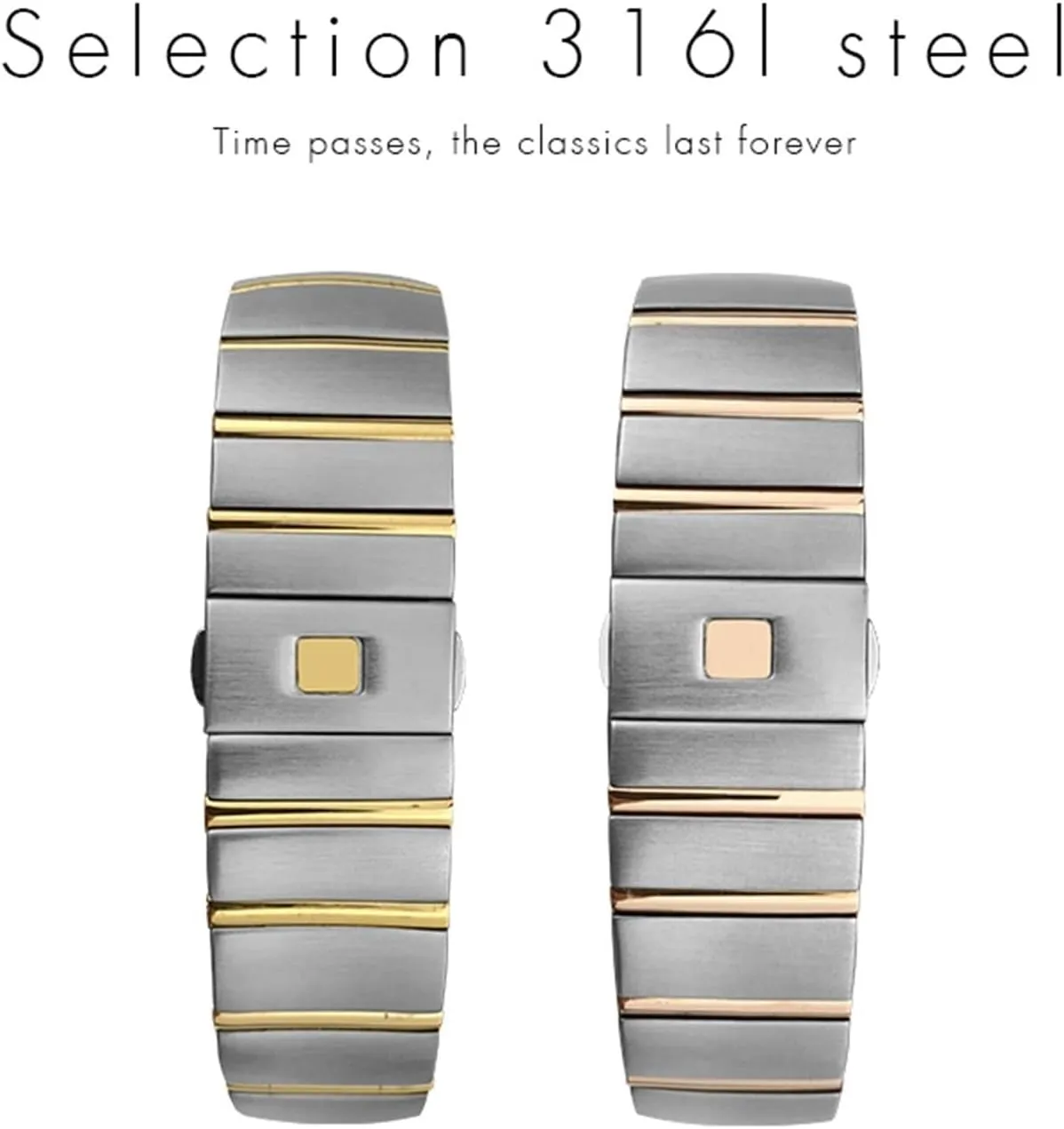 Buckle Watch Strap for Omega Double Eagle Constellation Seamaster Bracelet 15mm 17mm 18mm mainstream jumble pterosaur overwhelmingly drop 23mm 25mm 316L Stainless Steel Watch Bands Folding 