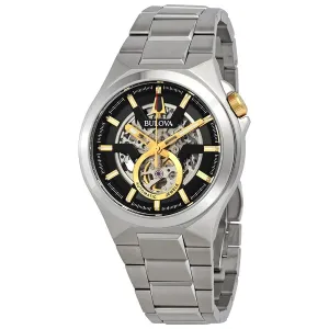 Bulova Maquina Black-Skeleton Dial Automatic Men's Watch 98A224