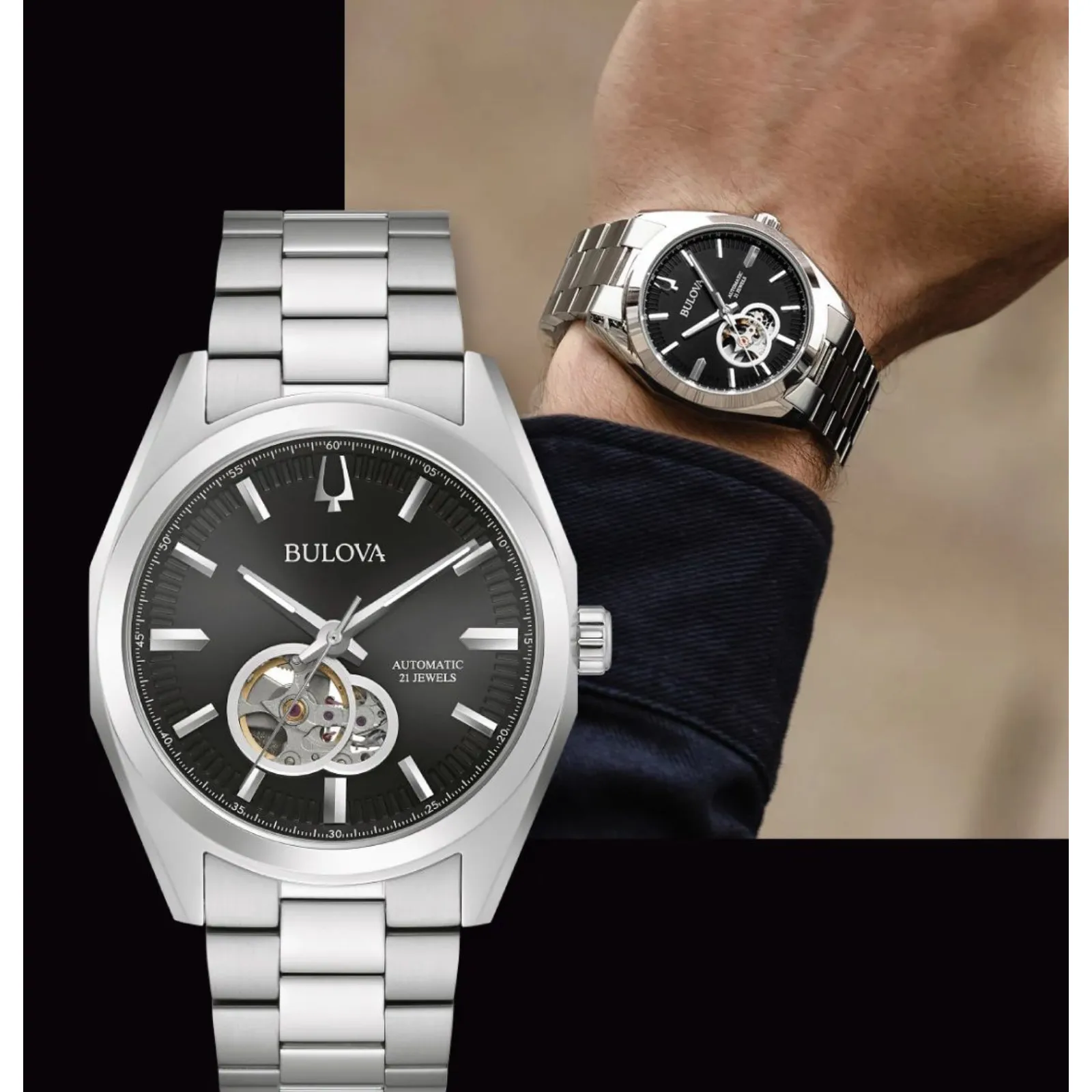 BULOVA Surveyor Classic Automatic Watch 21 Jewels 96A270