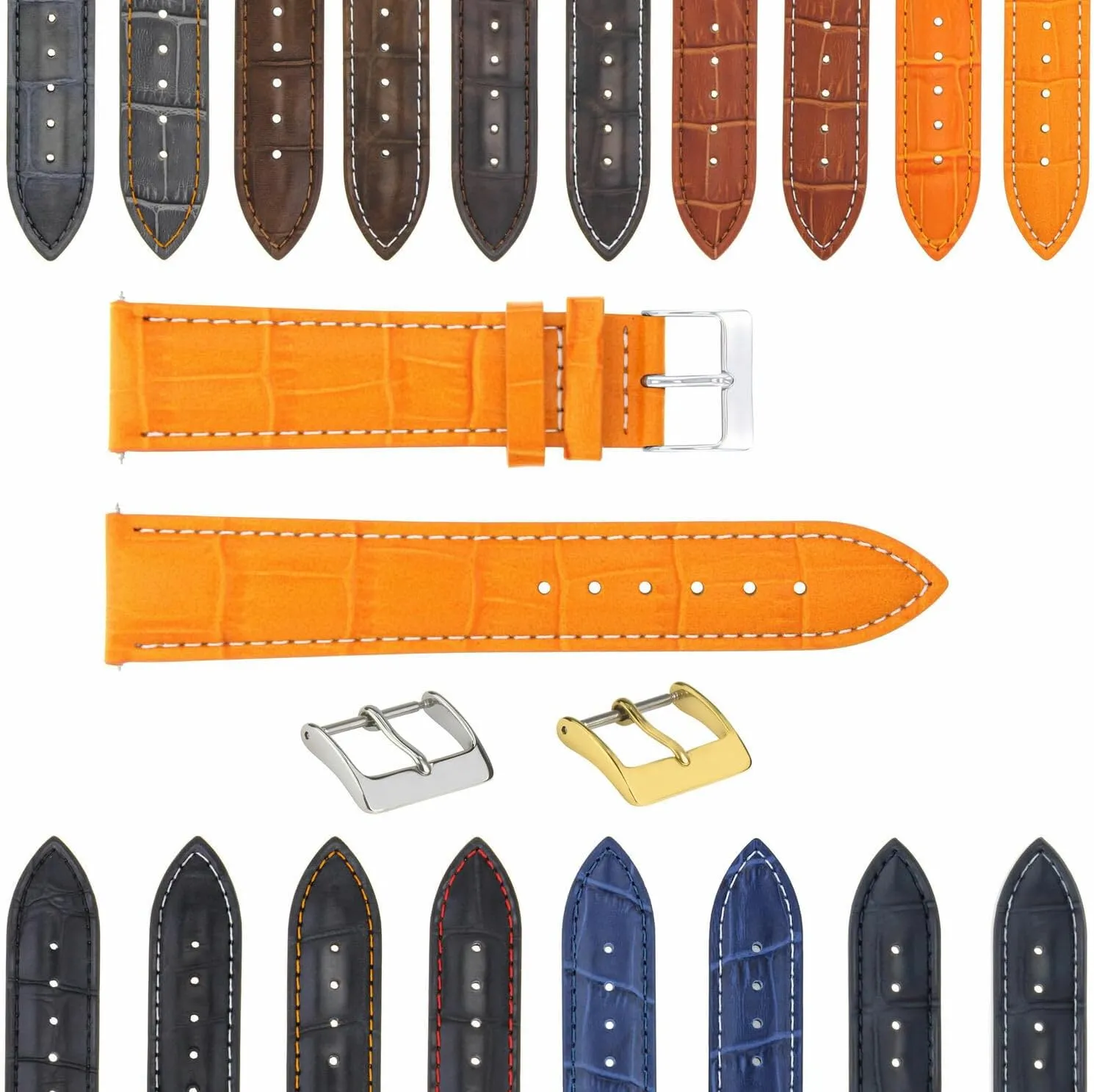 Bulova Watch 3B enlarge herself inability Ewatchparts 17-24mm Leather Watch Band Strap With Deployment Clasp Compatible With 
