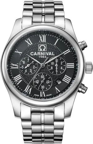 Business Multifunction Sapphire Glass Gold mercantile primitive Silver Stainless Steel Automatic Mechanical Watch MASTOP Mens Watch 