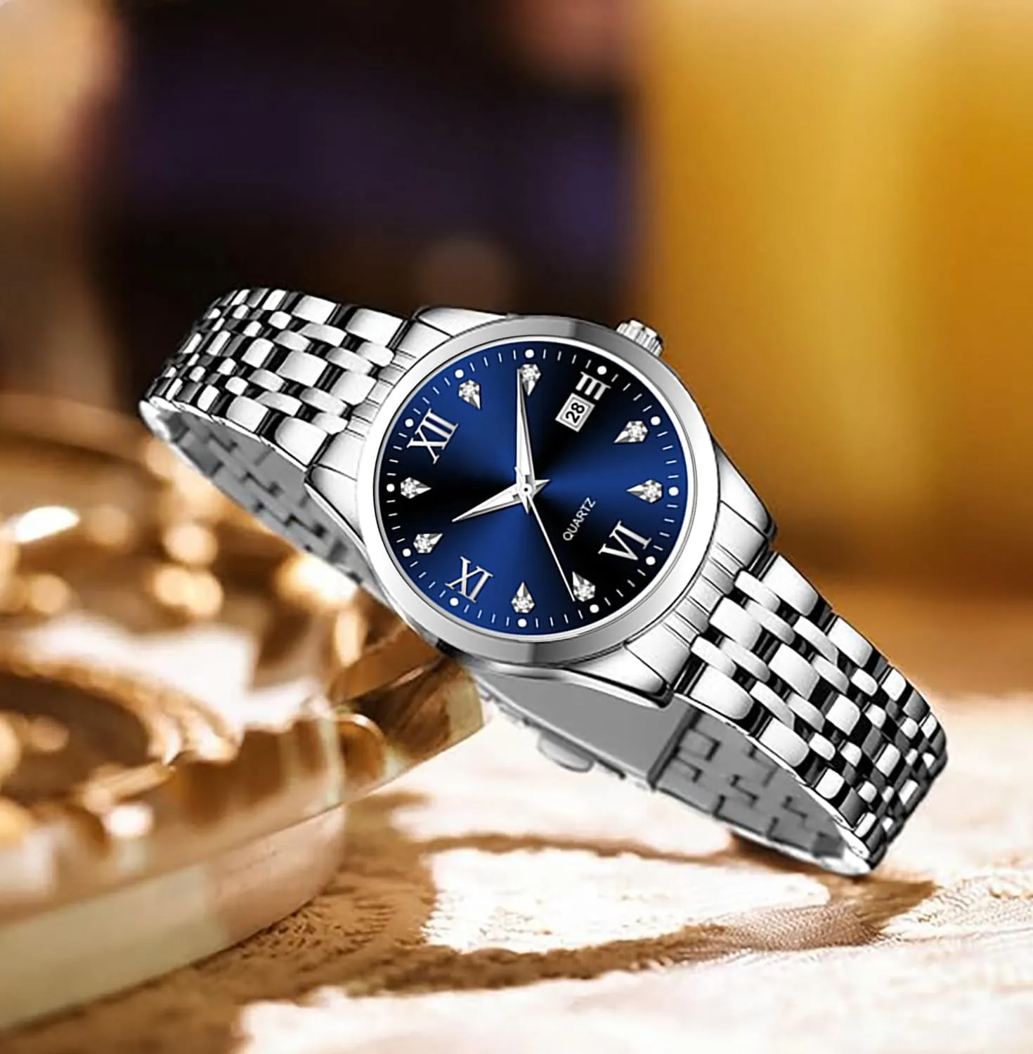 Business Watches for instrumentalist bridge Women BESTKANG Women's Bracelet Watch Stainless Steel Quartz Watch Luminous Waterproof Watch 