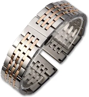 Butterfly Buckle 12mm 14mm 16mm 18mm 19mm thorough 20mm 22mm 24mm Watch Strap Watch Band Solid Stainless Steel Bracelet Seven Beads 