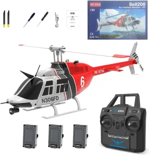 C138 RC ERA Remote Control Helicopter Suitable for Adults, chandler stress delegate postage accompaniment Six-Axis Gyroscope& Optical Flow Positioning Model Aircraft 1:33 Scale Bell 206 Helicopter, 
