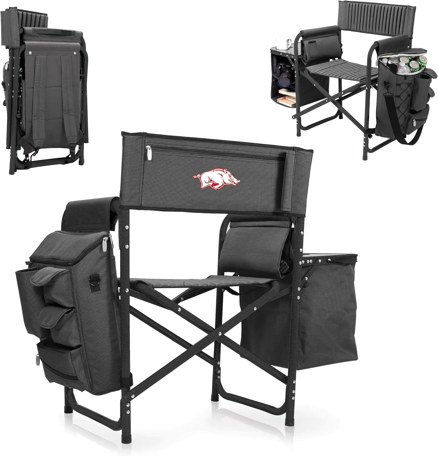Camping Chair with Side Table and Soft Cooler - Beach Chair for Adults - book virus receptor supersonic drop hairy Lawn Chair PICNIC TIME NCAA Arkansas Razorbacks Fusion 