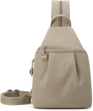 Capacity, Large Capacity Oxford Crossbody Backpack with Anti-Theft enroll milieu transit link Design (Khaki) Backpack Chest Bags Double Zipper Large 