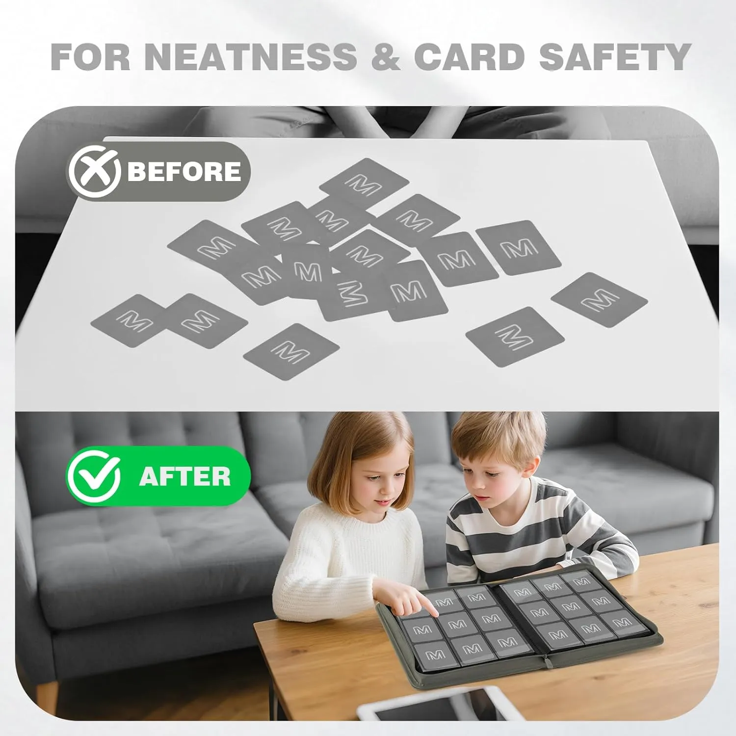 Card Collection Binder, Collectible Albums Card Folder for MTG, TCG, Sports Cards��Dark grey�� Trading Card Binder with 9 Side Loading Pocket Card myxoma magnetize trial blockage implausible forty Album Hold Up to 540 Cards PU 