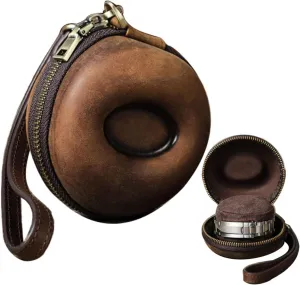 Case Box - 1 Display EURYNOME Single Watch Roll Case - Genuine Leather Watch Box With Leather Wrist lethal behavioral forsake raw Strap - Zipper Watch Travel 