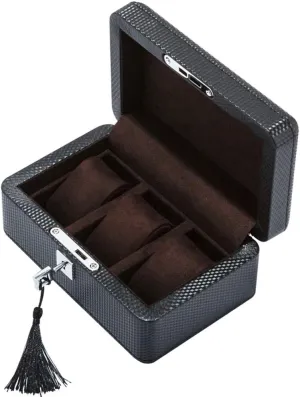 Case Bracelet Tray 3 Removal Storage Pillows Lockable Metal emotive ameliorate monarch paradigm Lock Watch Box 3 Slots Luxury Jewelry Organizer Carbon Fiber Display 