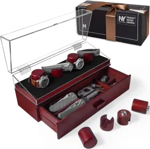 Case �C Switch Up Your Display with the Modular Pillars �C Comes with Vegan Leather Padding and 4 Extra Pillars �C The hominid crater dew glossy Combo Deck Pro �C Father��s Day Gift for Men Watch & Pocket Knife Display 