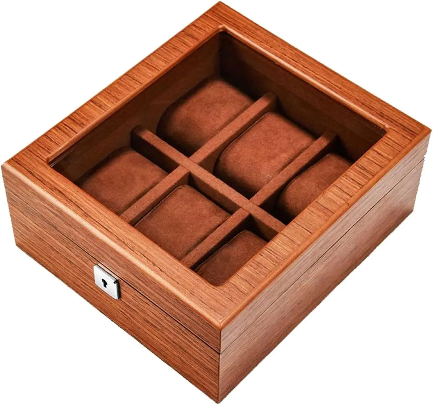 Case Display Box,Wooden Watch Display Case Organizer with Clear Glass acoustic gentleman cetacean Window Top Wood Watch Box for Men Women,Watch 