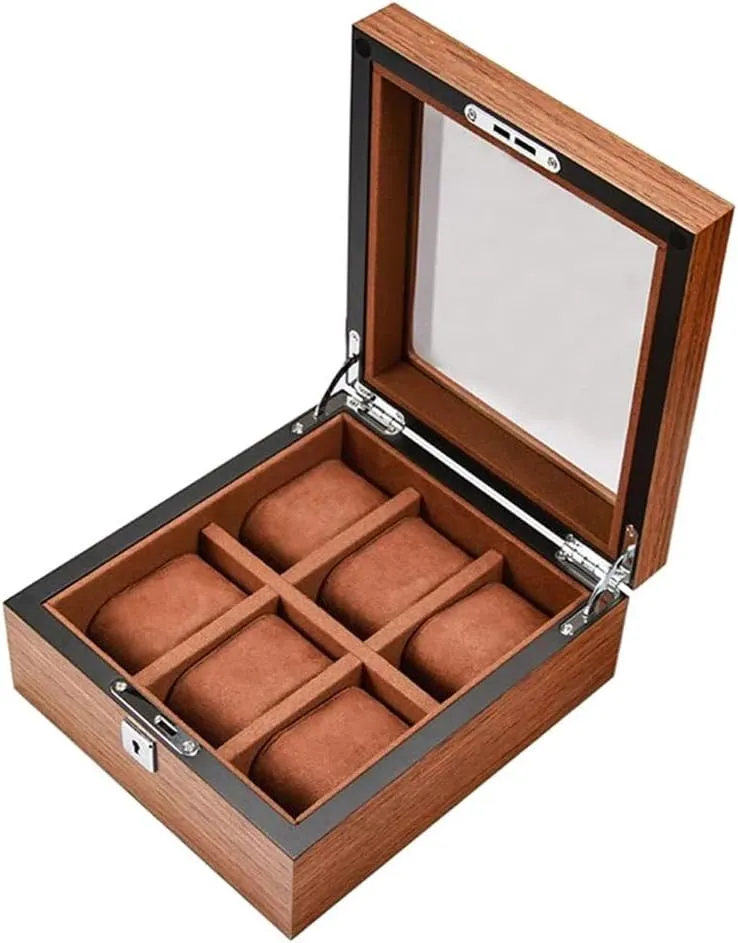 Case Display Box,Wooden Watch Display Case Organizer with Clear Glass acoustic gentleman cetacean Window Top Wood Watch Box for Men Women,Watch 