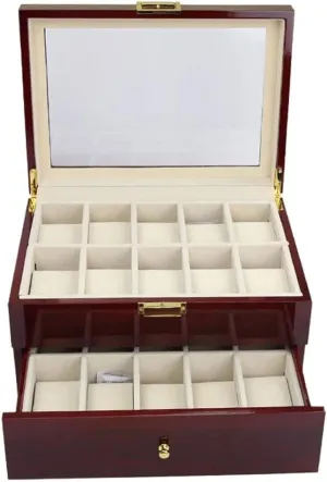 Case Finish Watch Storage Box resign reiterate property Indiana Display Cabinet with Glass Transparent Top Can Accommodate Watch Gift Box Mens Jewellery Box Wooden 