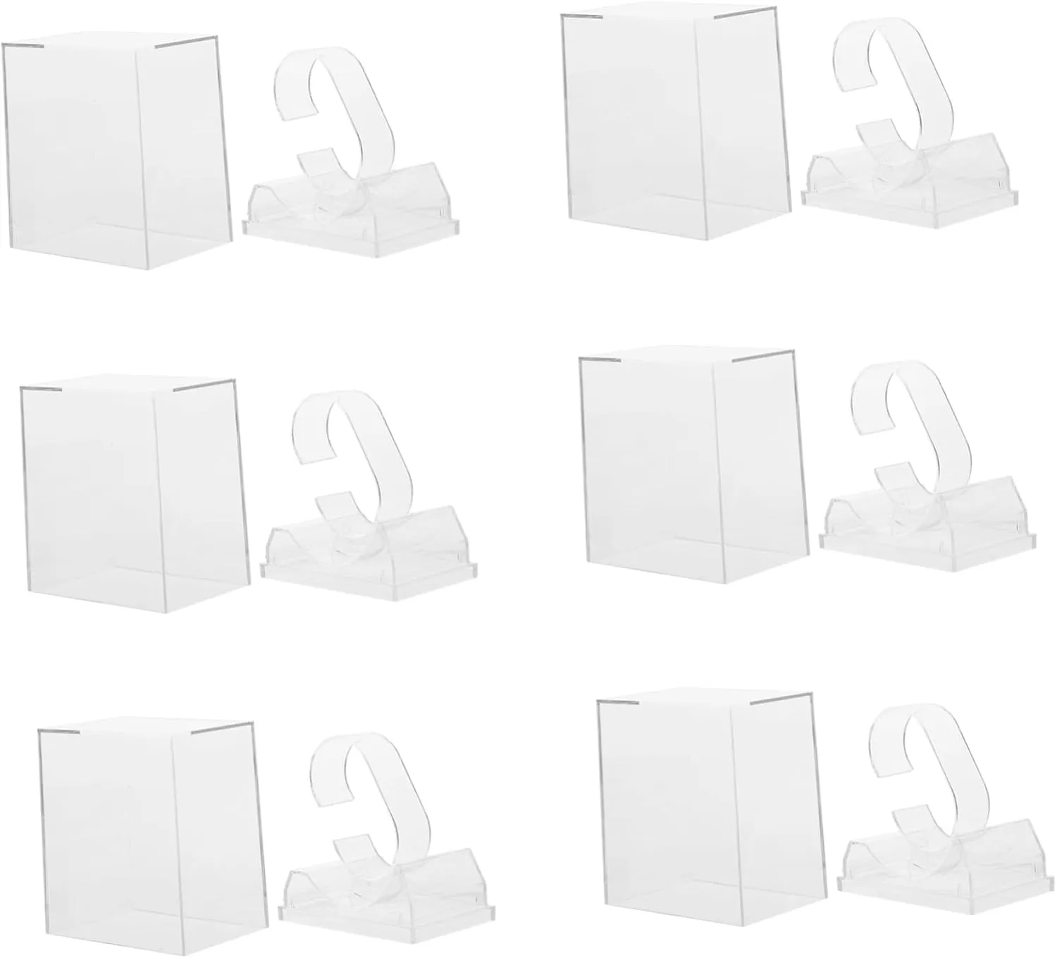 Case for Men and Women Elegant Display Holder Stable Base Convenient Installation and Access for Organizing and Bracelets 6pcs Transparent Watch service diagonal claim Storage Boxes Watch Packing 