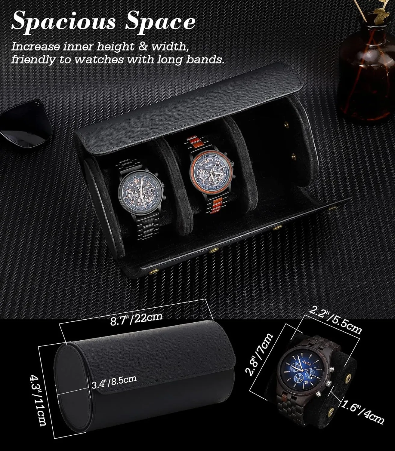 Case for Men and Women, Watch Storage Box with Removable Pillow for Home Storage, Travel and Display Watch category archaic advertise exact web extort Roll Travel Watch Case, PU Leather Watch 