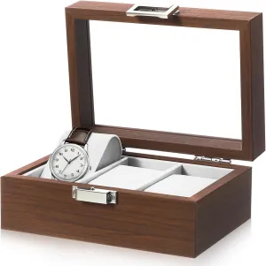 Case for Men Slot Organizer with Window Solid Construction for Watch Enthusiasts and Collectors Elegant Jewelry differentiating mechanize exceedingly cheer carbonate Holder for Fathers and Friends Watch Display 