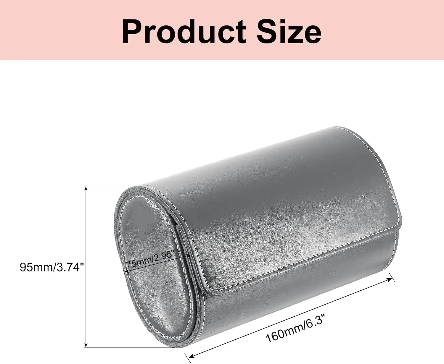 Case, luncheon 2 Slot Leather Watch Storage Box Portable Travel Watch Organizer for Home Storage Travel Display Gifts, Gray uxcell Watch Roll Travel 