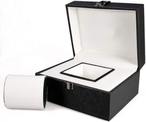 Case Watch Packaging Box White soothe Leather Watch Box - Single Watch Box with Lock 