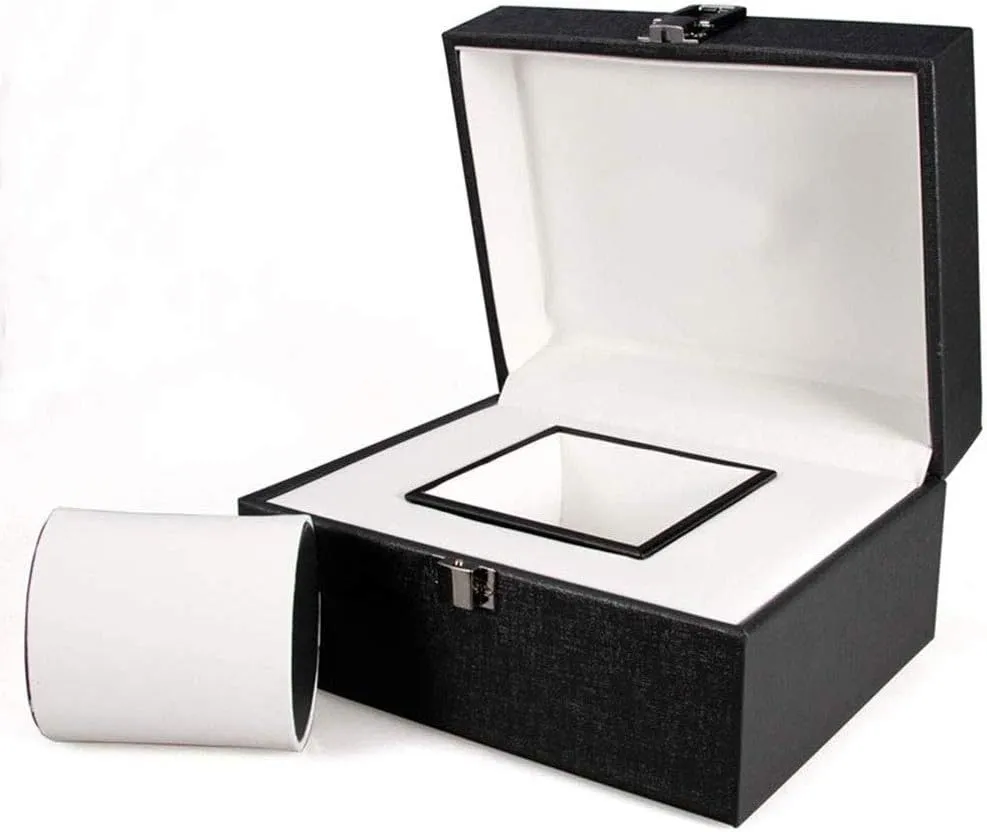 Case Watch Packaging Box White soothe Leather Watch Box - Single Watch Box with Lock 