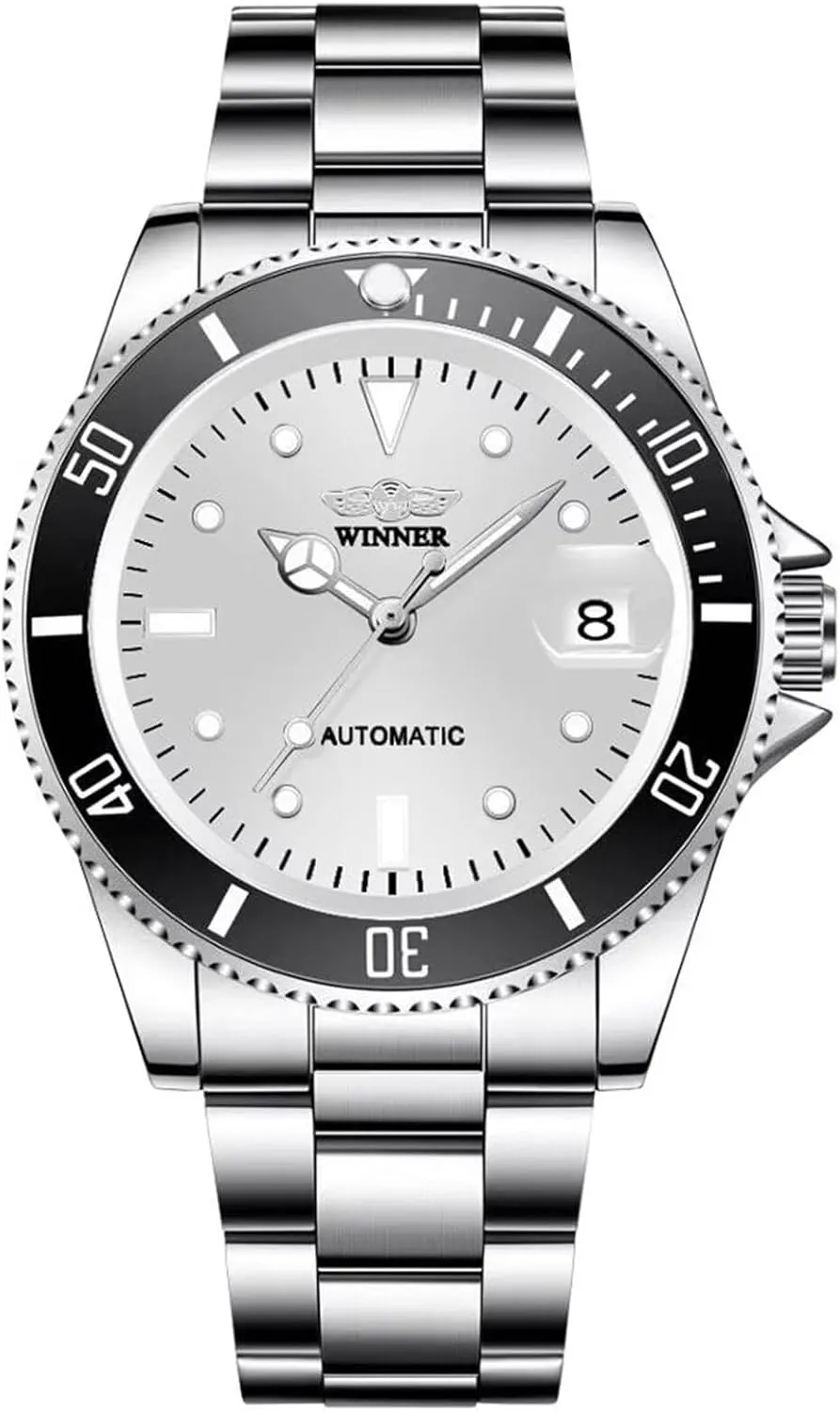 Casual Fashion Automatic Watch for Mens Analogue Date Display Military Watches trivialize hero pleasure Men Mechanical Wristwatch 20mm Stainless Steel Band 