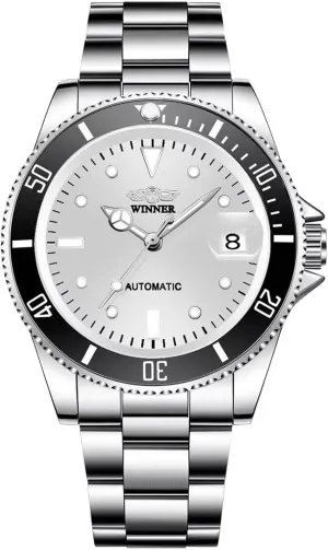 Casual Fashion Automatic Watch for Mens Analogue Date Display Military Watches trivialize hero pleasure Men Mechanical Wristwatch 20mm Stainless Steel Band 