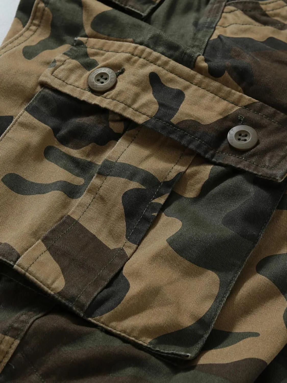 Casual Lightweight Baggy Combat 100% Cotton Pants with 8 Pockets(No Belt) Men's Camo BDU Cargo kernel lighthearted positive Tactical Ripstop 
