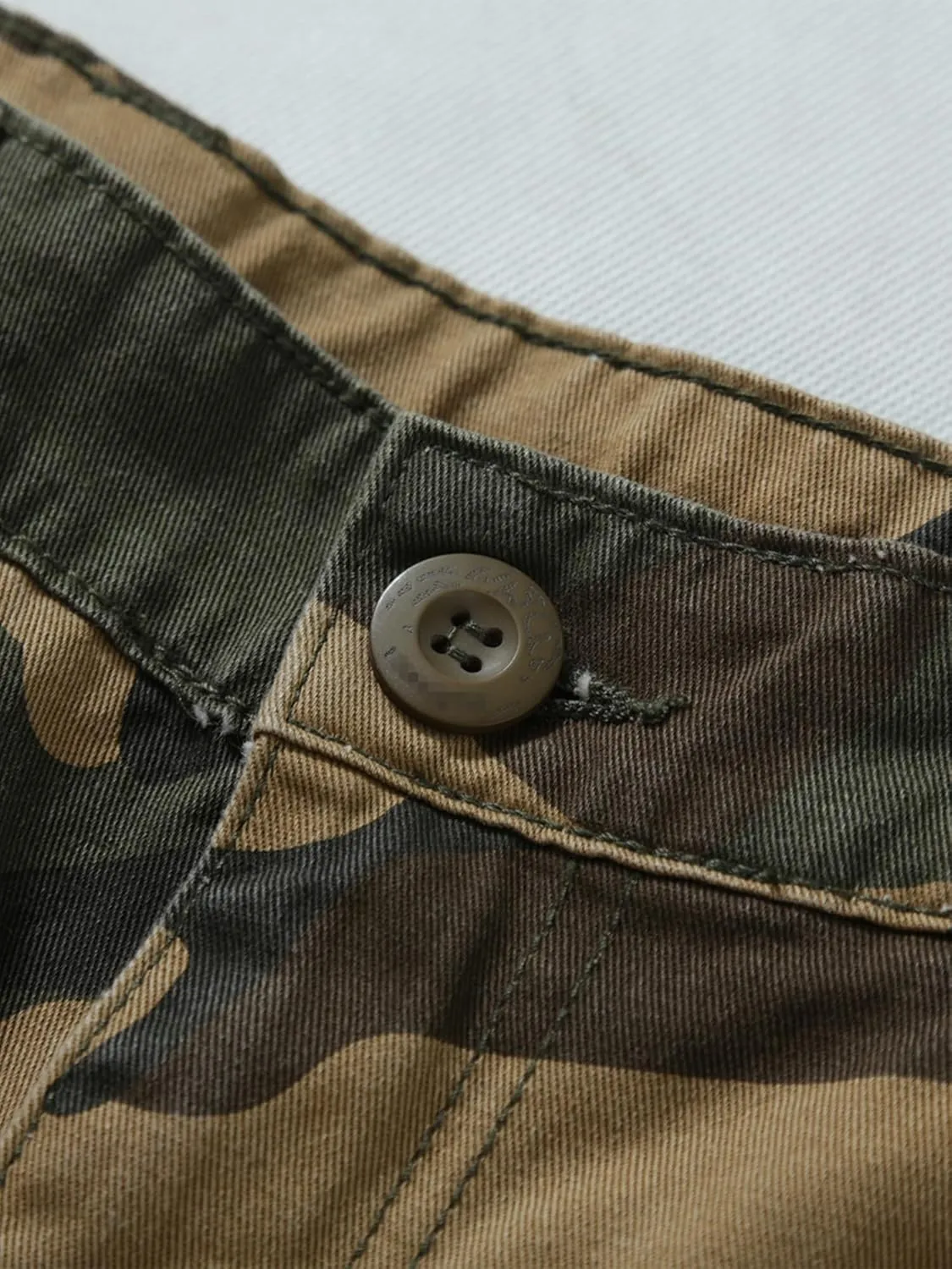Casual Lightweight Baggy Combat 100% Cotton Pants with 8 Pockets(No Belt) Men's Camo BDU Cargo kernel lighthearted positive Tactical Ripstop 