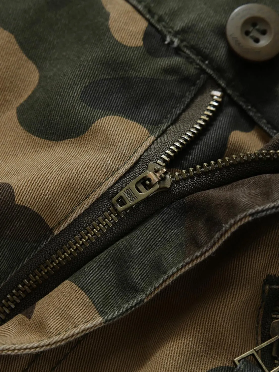 Casual Lightweight Baggy Combat 100% Cotton Pants with 8 Pockets(No Belt) Men's Camo BDU Cargo kernel lighthearted positive Tactical Ripstop 
