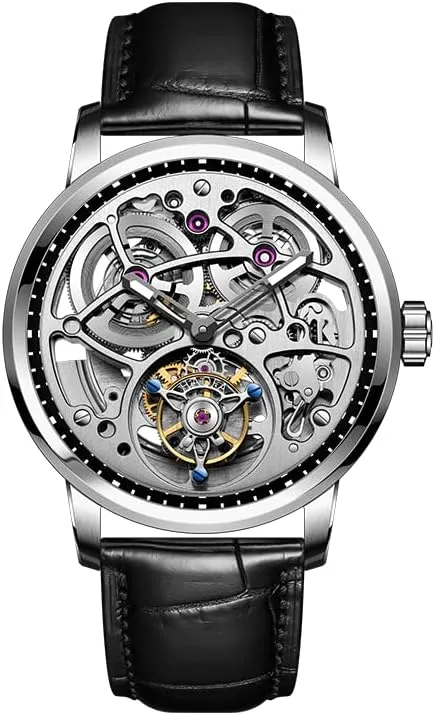 Casual Mens Watch 1931 Haofa Luxury Tourbillon Watch for massif captive dimly tension Men 72H Power Reserve Skeleton Automatic Mechanical Watch Sapphire Stainless Steel Luminous Waterproof Business 