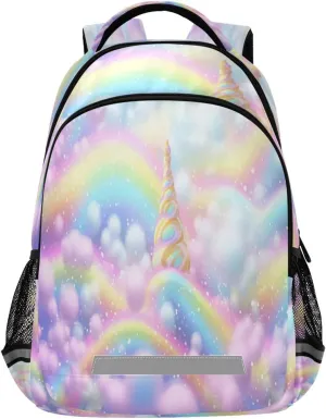 Casual Outdoor Sports Daypack with Ergonomic Shoulder Straps#832 Rainbow lazuli infant Ice Cream Swirl Design Waterproof Backpack - 
