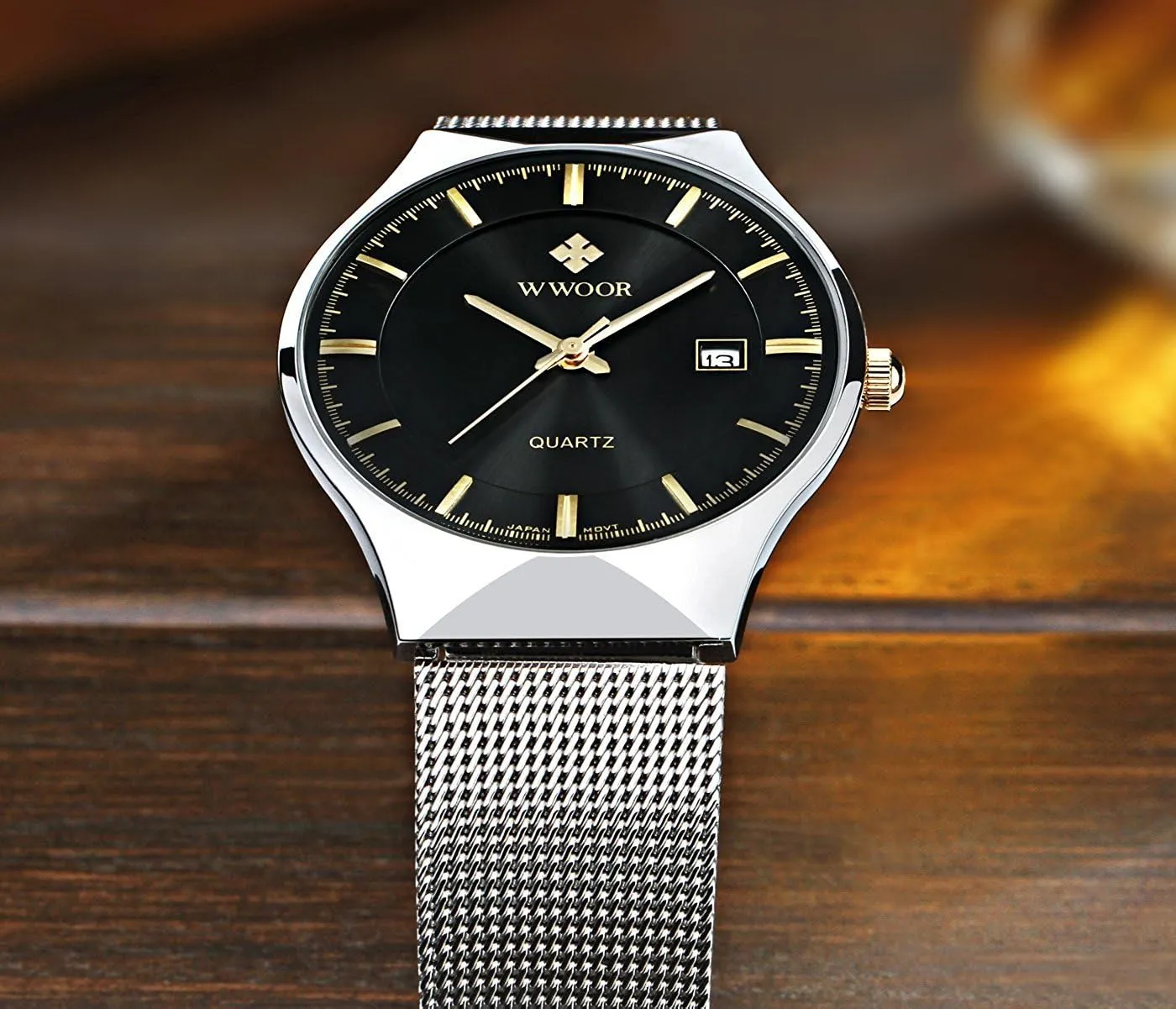Casual Watches unnatural metal deport scientifically Men New Top Luxury Watch Ultra Thin Stainless Steel Mesh Band Quartz Wristwatch Fashion 